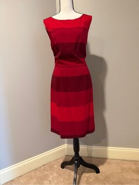 Banana Republic Red Striped Midi Dress